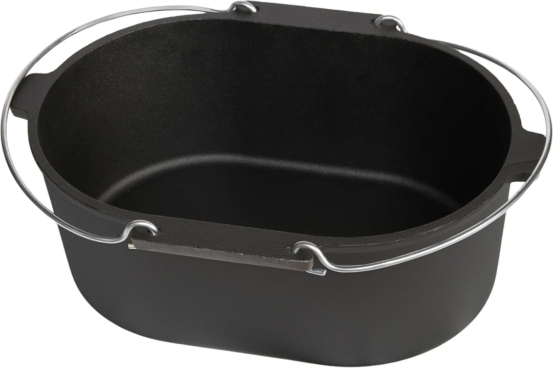 Dutch Oven Set Gusseisen 1,8L-13,6L – Feuertopf mit Deckelheber, Schmortopf mit & ohne Füsse, Schlit