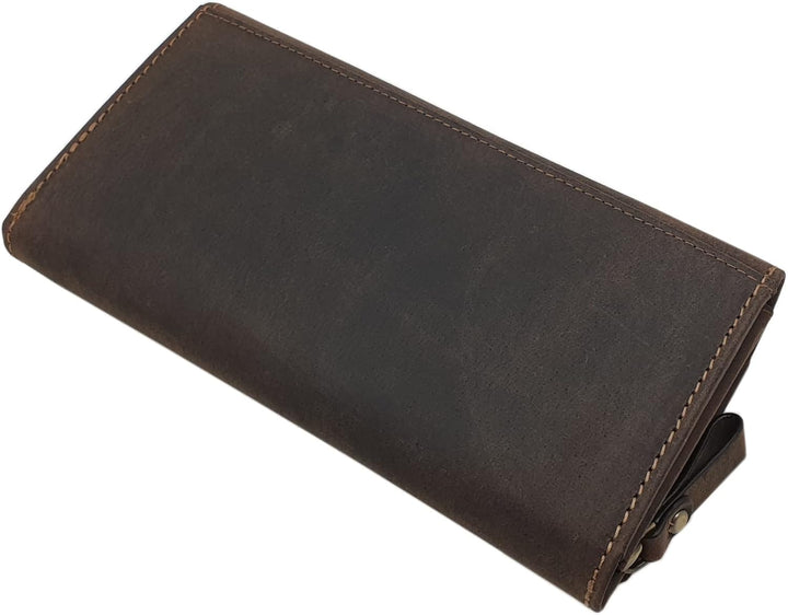 myledershop Grosse Büffel-Vollleder Damen Geldbörse/Geldbeutel/Portemonnaie/Geldtasche mit Colibri-M