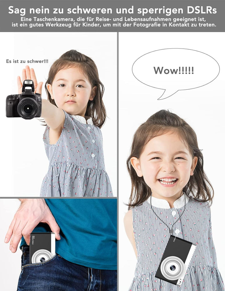 Y-YOPZI 4K Ultra HD Mini-Videokamera 50 MP 2, 88-Zoll-LCD-wiederaufladbare Studenten-Kompaktkamera m