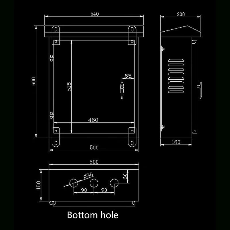 AXOTEN 304 Edelstahl Schaltschrank Verteilerkasten 60X50X18CM Aussen Wasserdicht, Wandmontiert Elekt