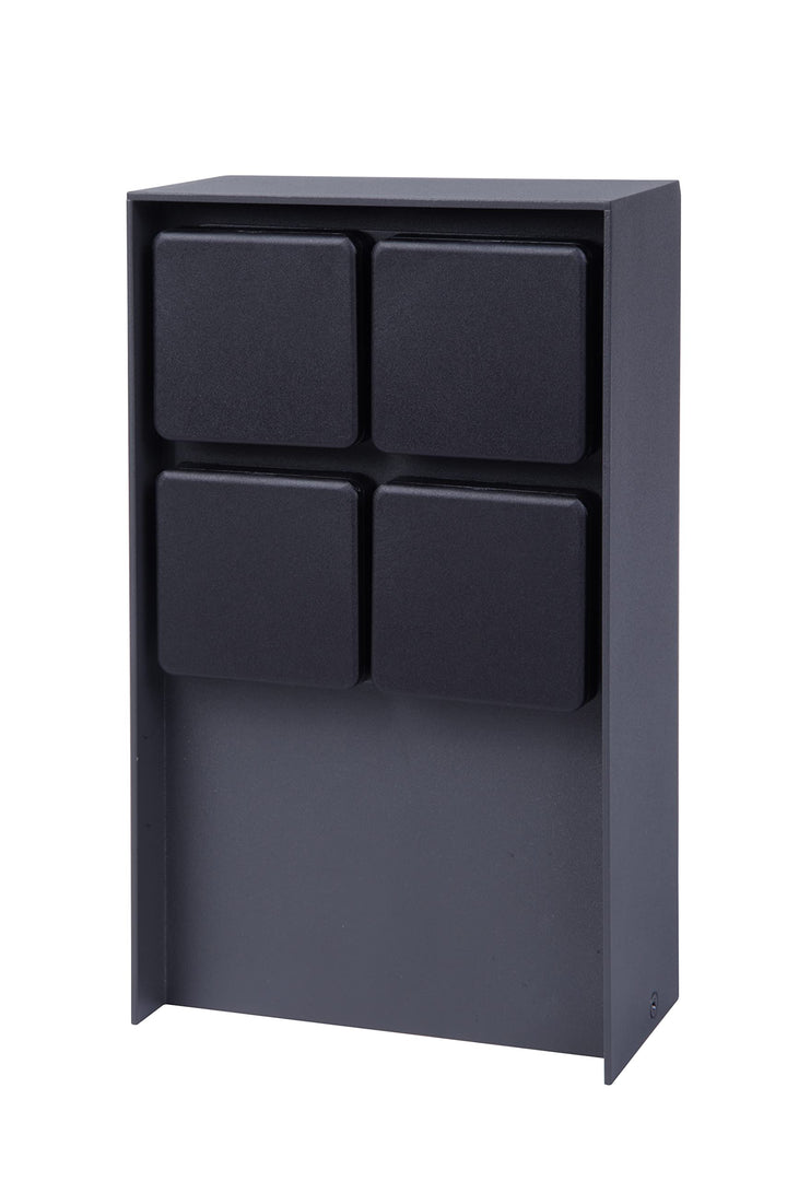 Bold 19561 Abano Aussen-Steckdose-Garten (Steckdosen-Säule) mit 4-Fach Stecker in Anthrazit (IP44 Ou