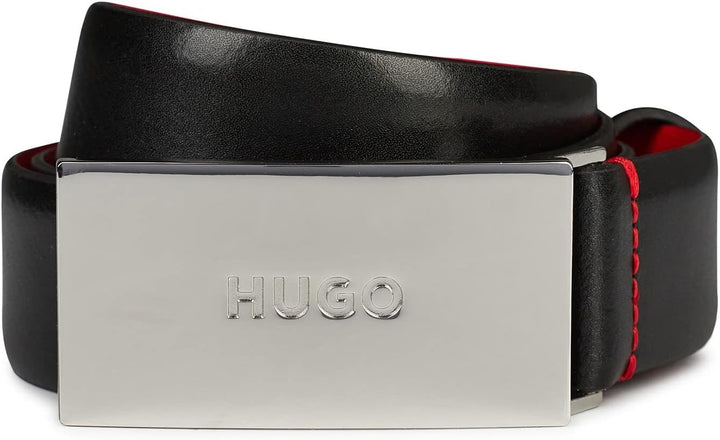 HUGO Herren Baldwin-n Gürtel 90 New - Black001, 90 New - Black001