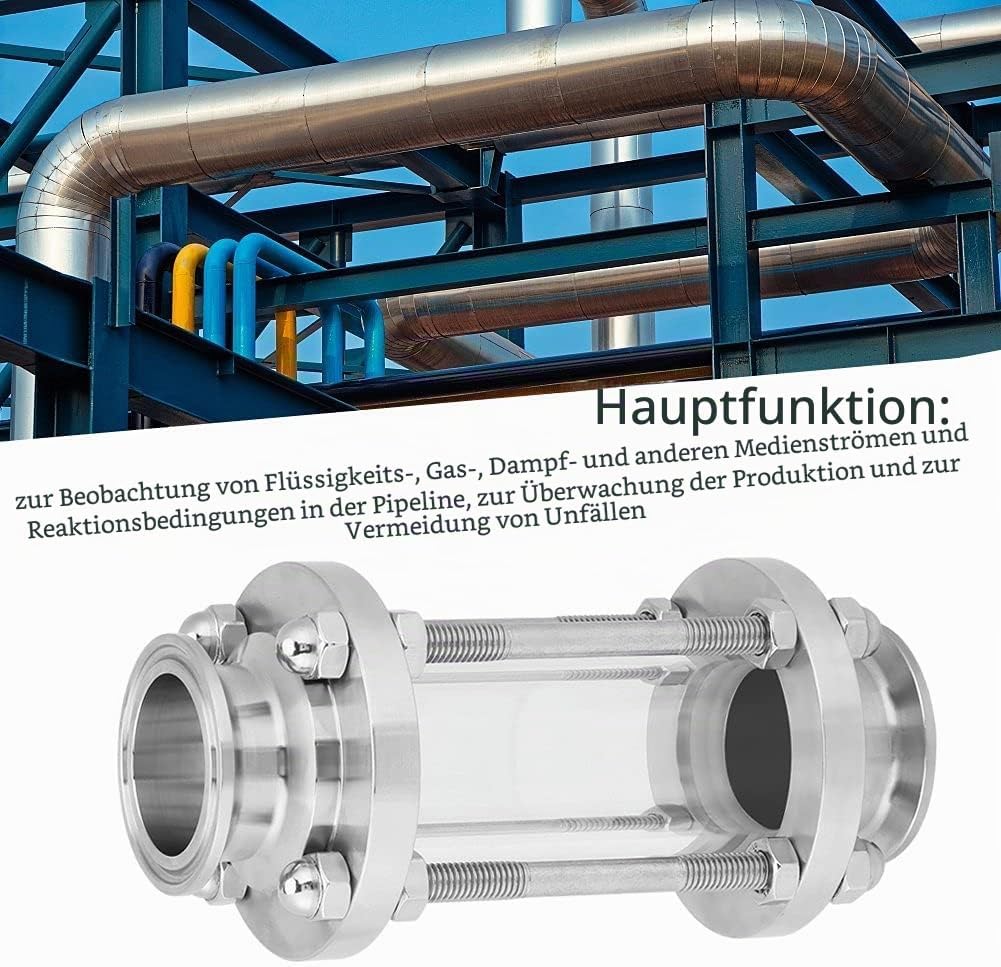 Sanitary In-Line Schauglas Tri Clamp 38Φ Sanitärglas Edelstahl