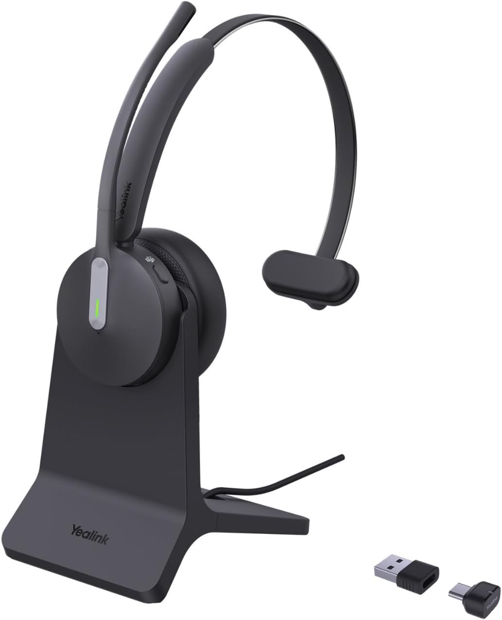 Yealink BH 70 Mono Teams Headset inkl. Ladeständer – Bluetooth, 3-Mikrofon Geräuschunterdrückung, 35