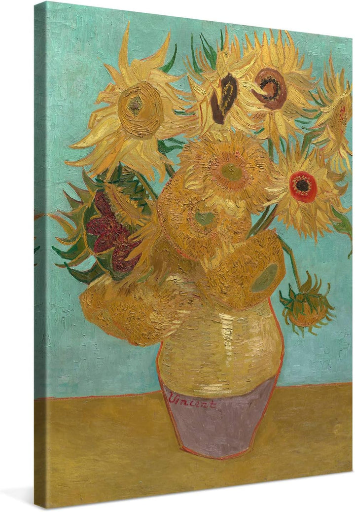PICANOVA – Vincent Van Gogh Sunflowers 60x80 cm – Bild auf Leinwand – Leinwandbild – Premium Leinwan