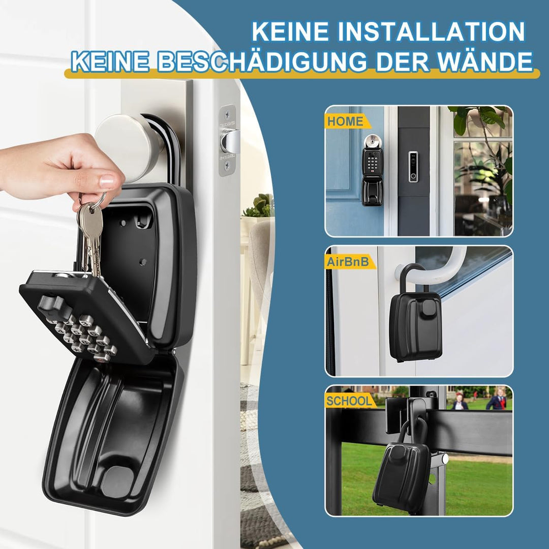 ENONEO Schlüsseltresor mit Zahlencode Schlüsselbox mit Bügel Ultra-Robustes Kleine Schlüsselsafe Aus