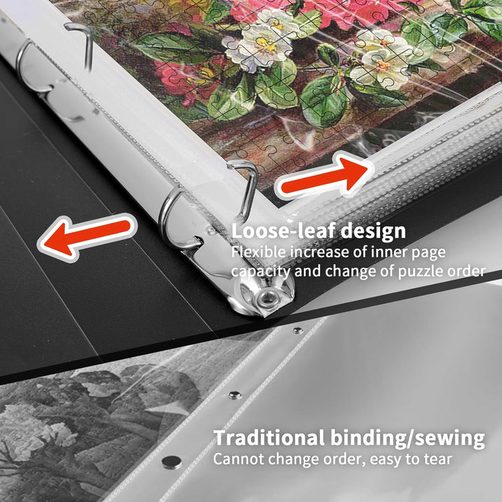 MOZOOSON Puzzle Aufbewahrungsmappe, Puzzlemappe 500 Teile, Puzzle Organizer mit 25 Taschen, Staubdic