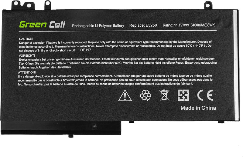 Green Cell RYXXH Laptop Akku für Dell Latitude 12 5250 E5250 14 E5450 15 E5550 11 3150 3160