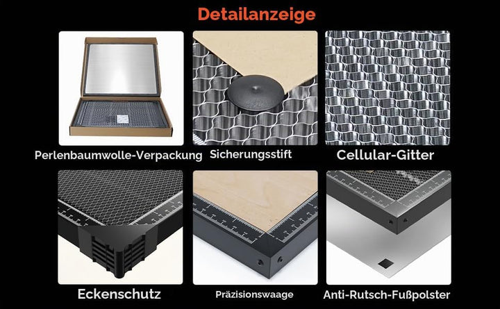 ACMER Waben-Laserbett, Laser Wabenarbeitstisch mit Aluminiumplatte, Schneidetisch für Laser Graviere