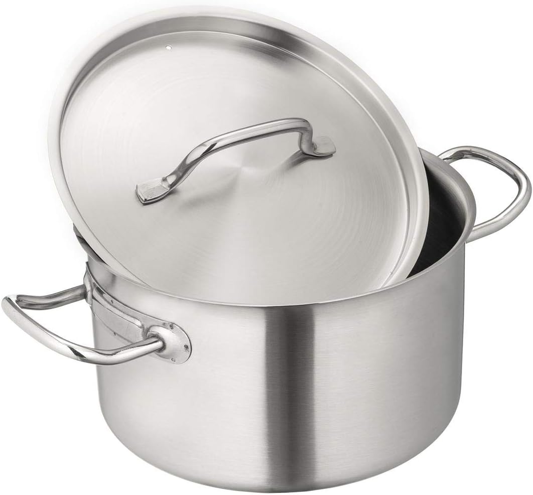 METRO Professional Topf mit Deckel | flach | Ø 36 cm | 14 L | Induktion | Edelstahl | Sandwichboden