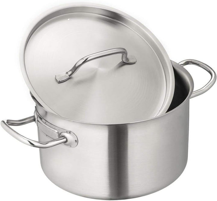 METRO Professional Topf mit Deckel | flach | Ø 36 cm | 14 L | Induktion | Edelstahl | Sandwichboden