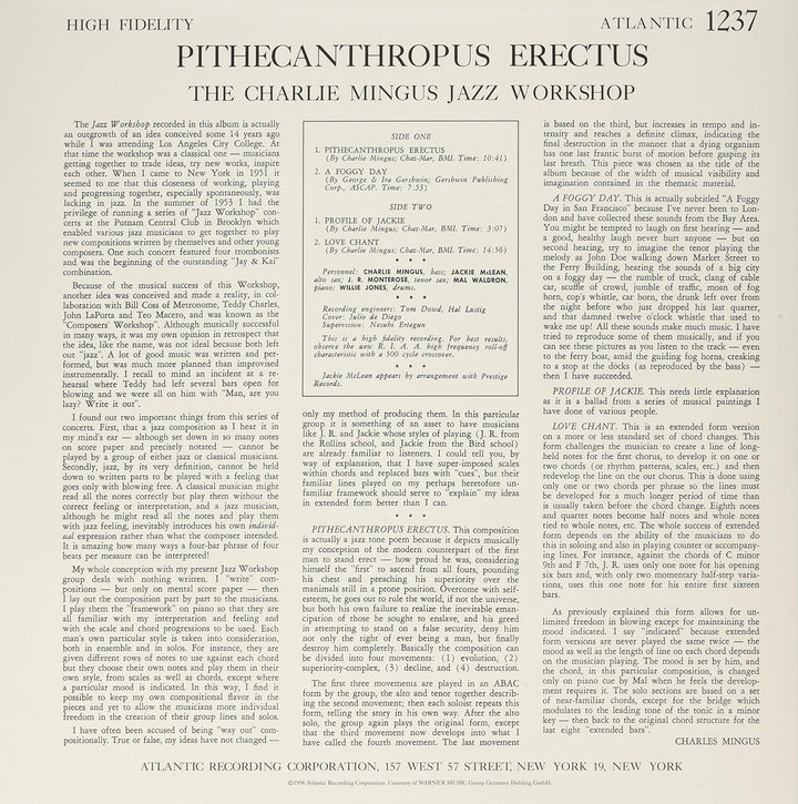 Pithecanthropus Erectus, Vinyl