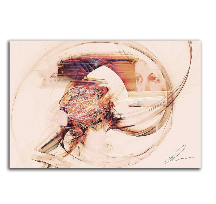 Paul Sinus Art Das Spiegelbild - 60x80cm Abstrakt279 Abstraktes Bild braun beige Kunstdruck auf Lein