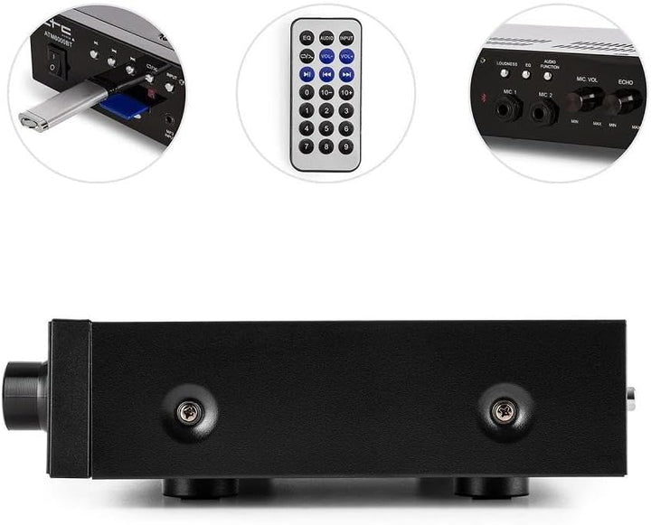 ATM6000BT - LTC - HIFI-Stereoverstärker mit 2 x 50 W - USB, SD und Bluetooth - Schwarz glänzend 2 x