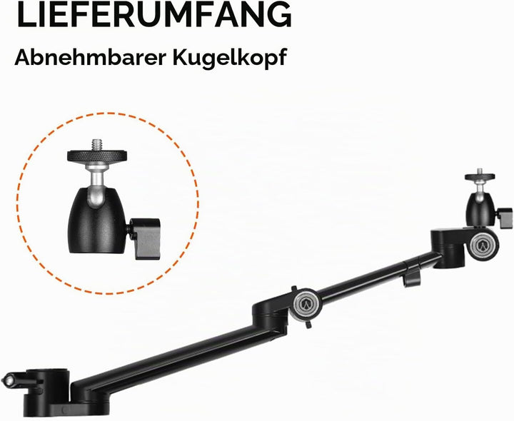 TARION Titanrig Arm Module Z: Kamera Tischstativ Overhead Stativ Tischhalterung Klemmstativ Flexibel
