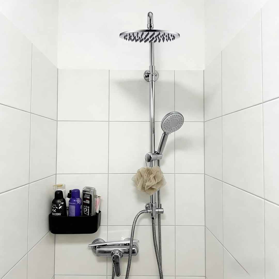 Duschkopf Regendusche, Edelstahl Regendusche Duschkopf, Anti-Kalk-Düsen (Chrom, 20 cm) Kreisförmig 2