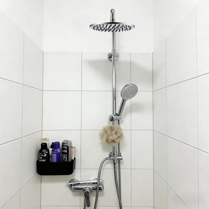 Duschkopf Regendusche, Edelstahl Regendusche Duschkopf, Anti-Kalk-Düsen (Chrom, 20 cm) Kreisförmig 2