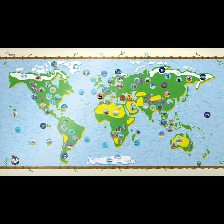 Weltkarte für Kinder | AWESOME MAPS | Verschenke die Karte zum Lernen & Entdecken - 97,5 x 56cm Post