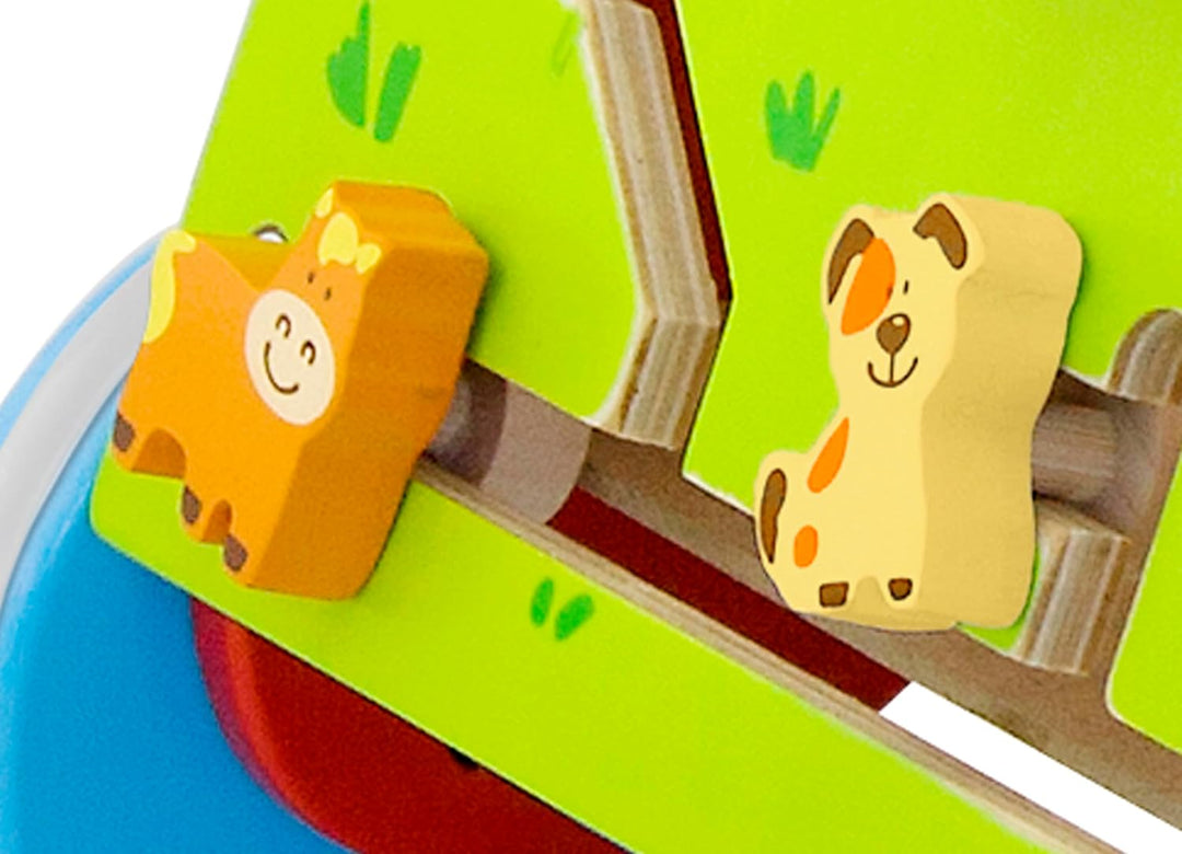Lauflernwagen Lauflerner, Activity Babywalker mit Motorikbrett aus FSC-Holz, mit Gummilaufringen und
