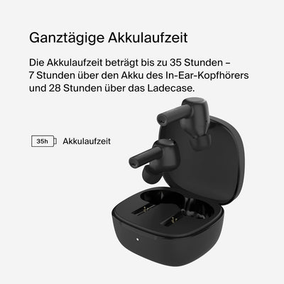 Belkin SoundForm™ Pulse In-Ear-Kopfhörer mit Geräuschunterdrückung, kabelloses Ladecase, 3 Mikrofone