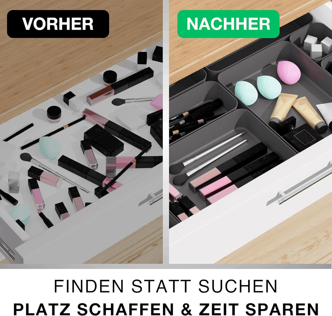 VMbathrooms Schubladen Organizer Set für jeden Bedarf | Praktische Schreibtisch Sortierboxen | Schub