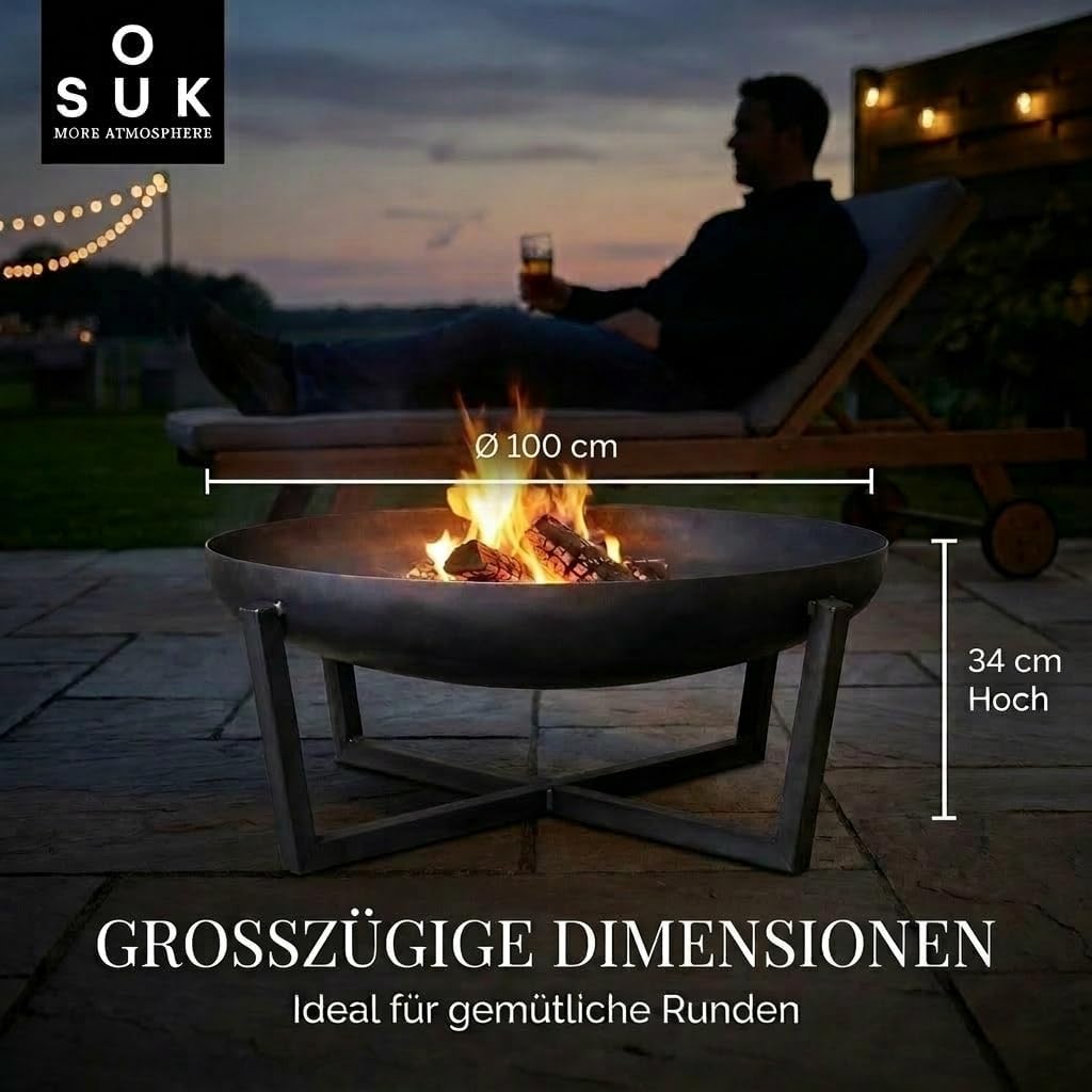 SOUK ONE Feuerschalen, Feuerschale Ø 100 cm Madrid - Feuerstelle für den Garten, Terrasse und Balkon