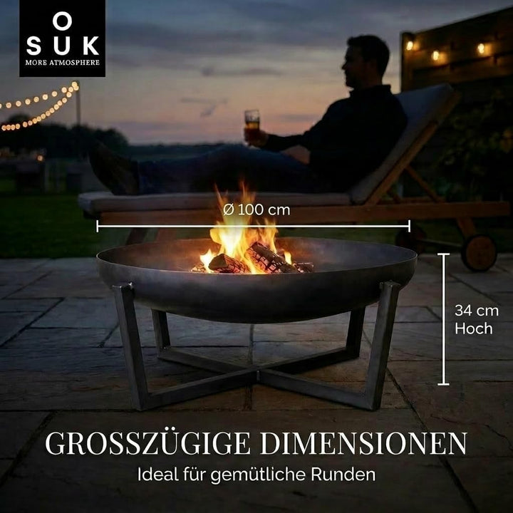 SOUK ONE Feuerschalen, Feuerschale Ø 100 cm Madrid - Feuerstelle für den Garten, Terrasse und Balkon