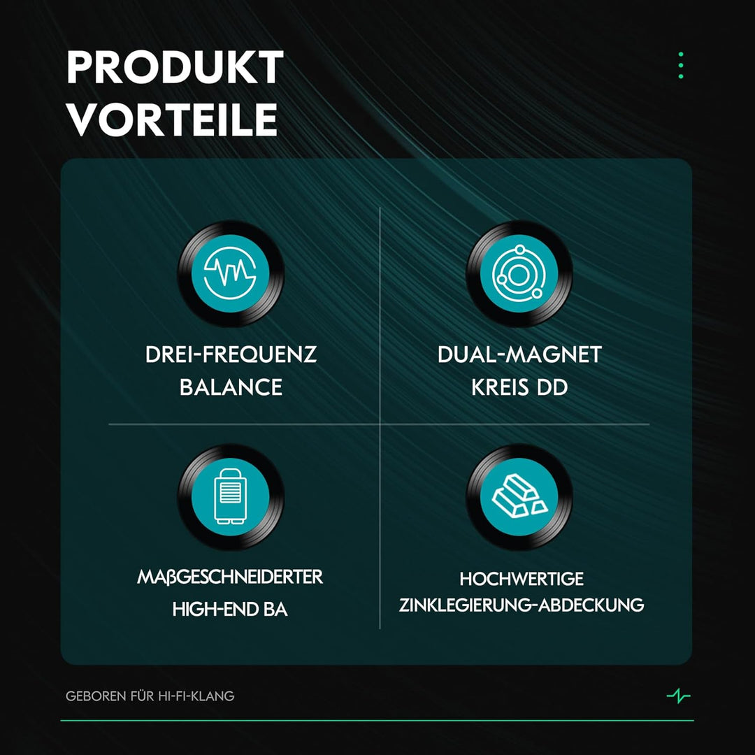 Yinyoo CCZ Harmony BC01 Pro In-Ear-Kopfhörer, 1DD 1BA Hybrid-Treiber, HiFi-Kopfhörer, drei Frequenz-