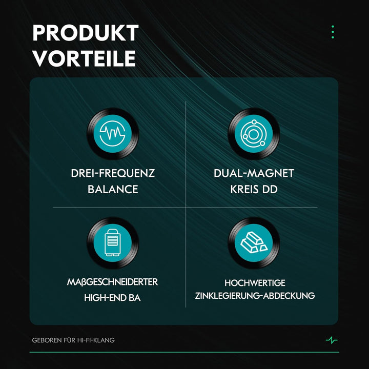 Yinyoo CCZ Harmony BC01 Pro In-Ear-Kopfhörer, 1DD 1BA Hybrid-Treiber, HiFi-Kopfhörer, drei Frequenz-