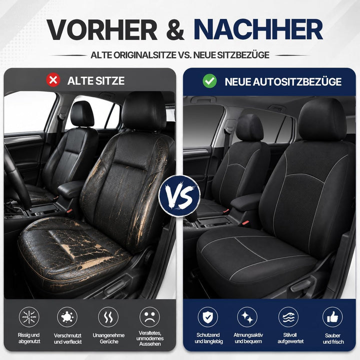 AUTOYOUTH Sitzbezug Auto Vordersitze mit Kopfstützenbezügen – Autositzschoner aus atmungsaktivem Sto