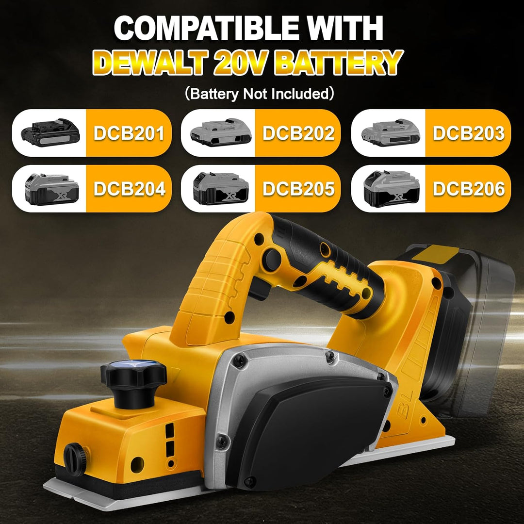 Akku Elektrohobel Holz mit 20V Akku, Bürstenlose Elektrohobel holz Hobelbreite 82mm, Spantiefe 2mm,