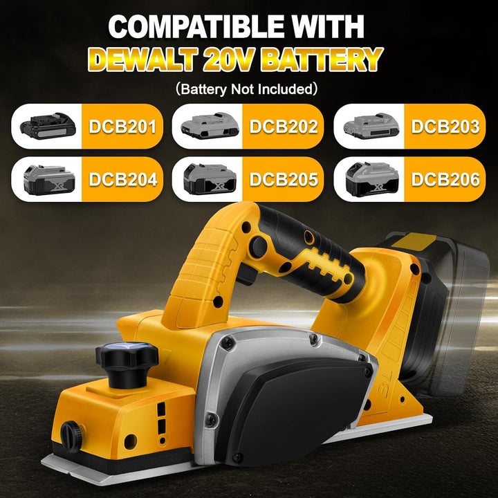 Akku Elektrohobel Holz mit 20V Akku, Bürstenlose Elektrohobel holz Hobelbreite 82mm, Spantiefe 2mm,