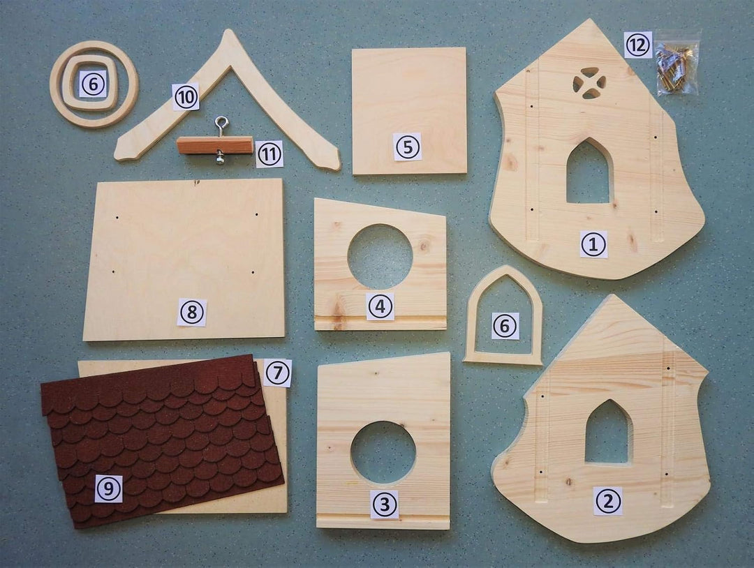 Vogelhaus Liselle Bausatz grau Manufaktur Martinshof Höhe ca.: 40,00 cm Breite ca.: 33,00 cm Tiefe c