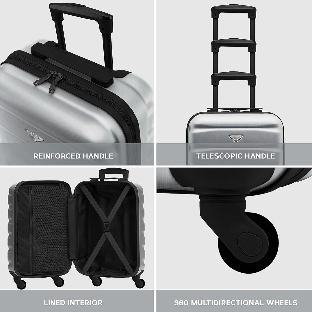 Flight Knight ABS Leichtgewicht Reisekoffer Koffer 3 Groben Kompatibel Mit Air Berlin, Lufthansa, Eu