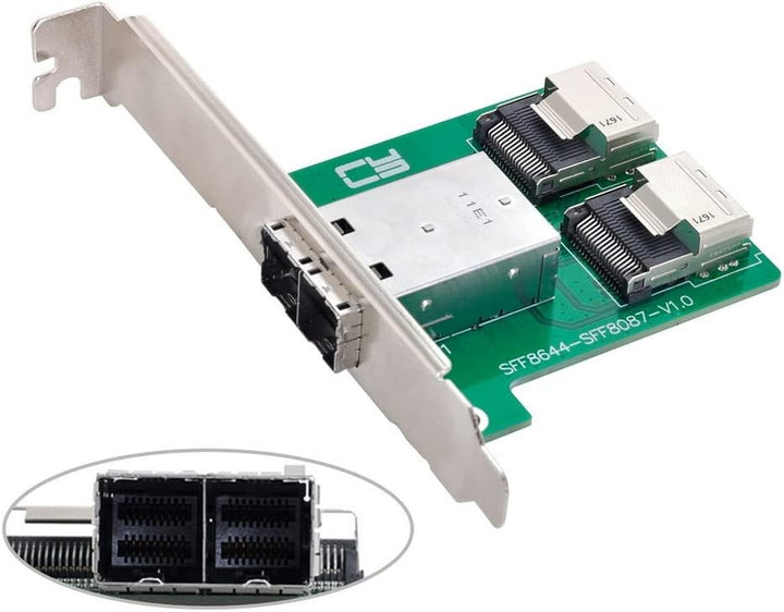 CY Mini SAS HD SFF-8644 auf interne Mini SAS SFF-8087 PCBA Buchse Adapter Dual Ports mit Low Profile