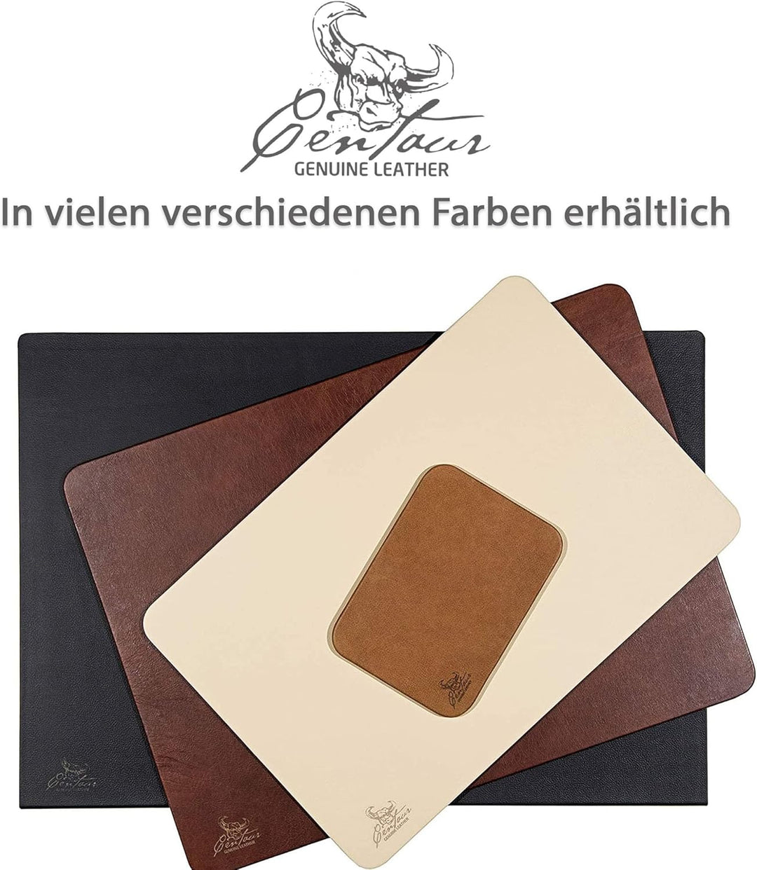 Centaur - Hochwertige Leder Schreibtischunterlage - Basaltgrau 40x60 cm - ideal für Büro und Zuhause