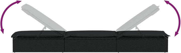 Festnight Sonnenliege 2 Personen mit Dach doppelliege Outdoor gartenliege 2 Personen Rattan gartenli