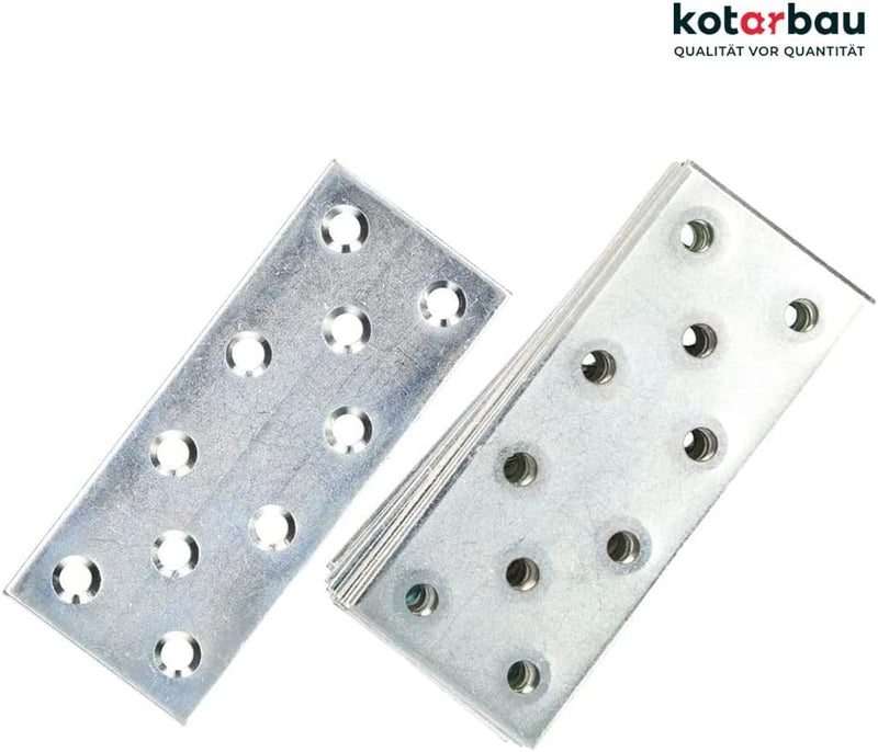 KOTARBAU Lochplatten 96 x 40 mm Verzinkt Silber Flachverbinder Holzverbinder Innen – Aussenbereich L