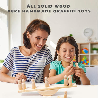 Sixfolo 30 Stück Holzfiguren zum Bemalen,Unvollendete Holz Spielfiguren Natur Kleine Holzfiguren Pup