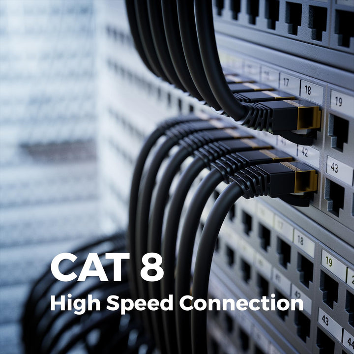 deleyCON 15m CAT 8 Netzwerkkabel (40 Gbit/s, Kupfer, S/FTP) Gigabit Ethernet LAN Cable Kabel Patchka