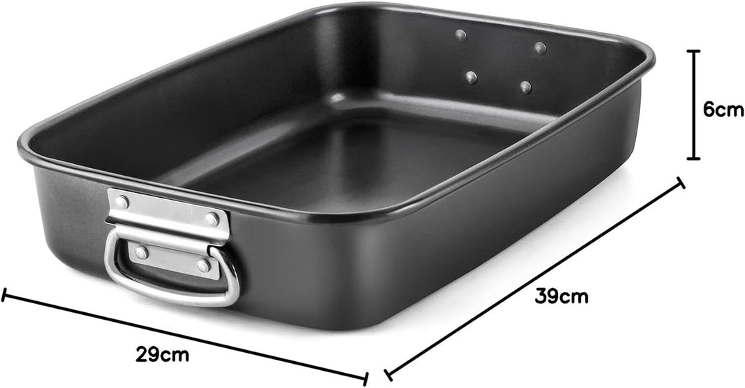 MGE - Auflaufform - Gratinform für Lasagne mit Griffen - Bräter aus Stahl mit Antihaft-Beschichtung