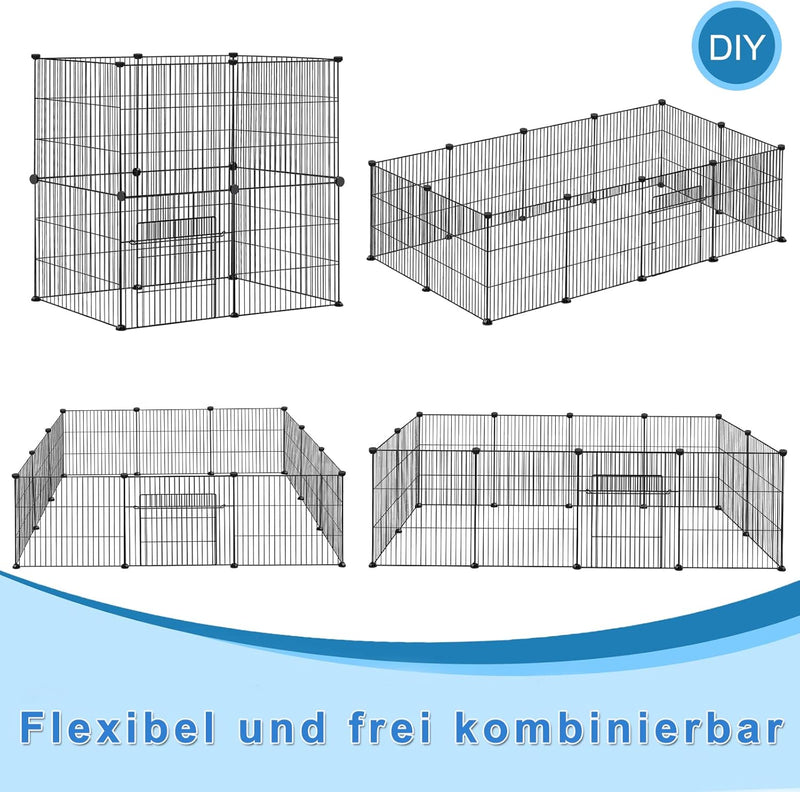 XMTECH Freilaufgehege Freigehege Kaninchen, Kleintiergehege aus Metall Hasenstall Kleintierauslauf K