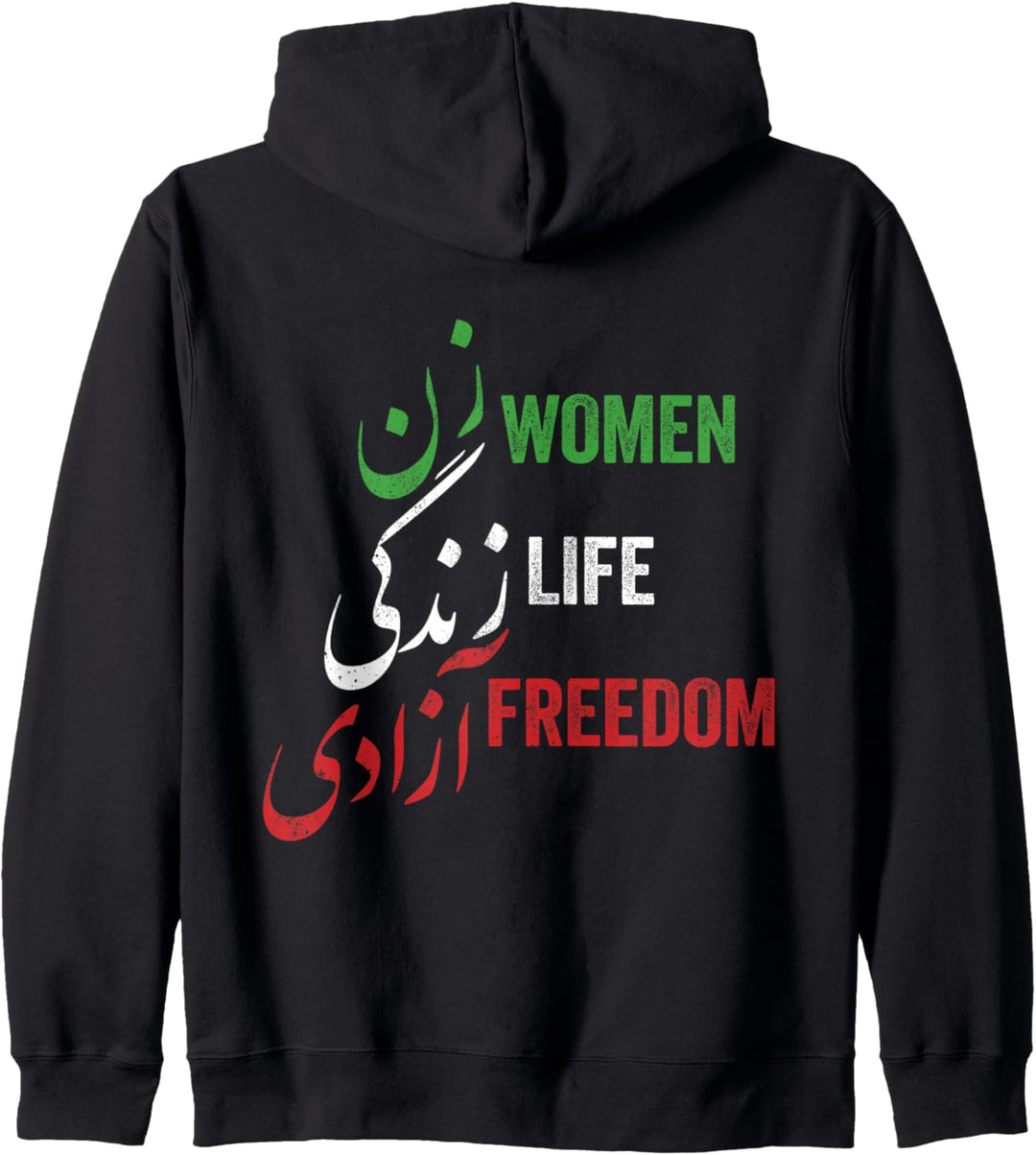 Women Life Freedom, Zan Zendegi Azadi, Flagge des Irans, dunkel Kapuzenjacke