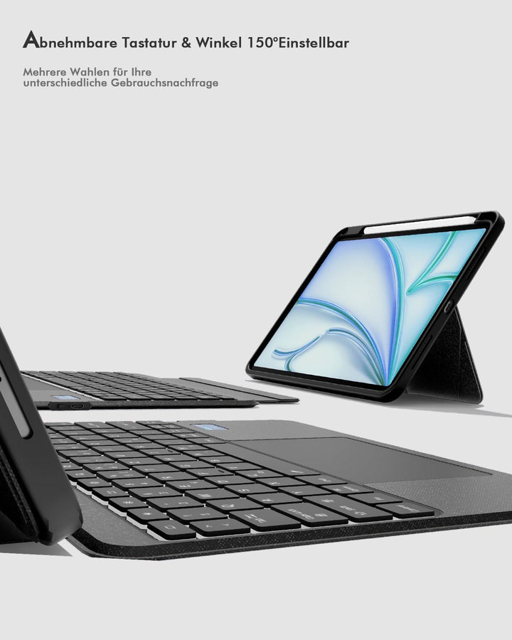 Doohoeek Tastatur Hülle mit LCD-Display für iPad Pro 13 Zoll 2025(M5)/2024(M4), Abnehmbare Bluetooth