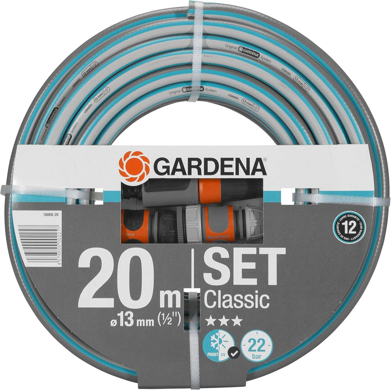 Gardena Classic Schlauch 13 mm (1/2 Zoll), 20 m: Universeller Gartenschlauch aus robustem Kreuzgeweb