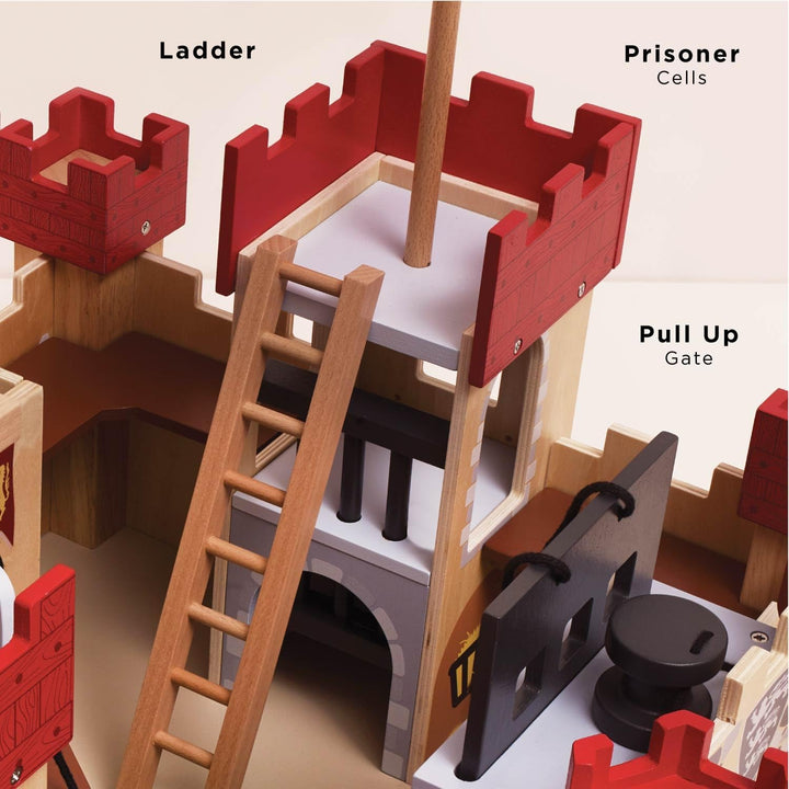 Le Toy Van – Pädagogisches Castles Collection Rollenspiel „Löwenherz“ aus Holz | Ritterburg Spielset