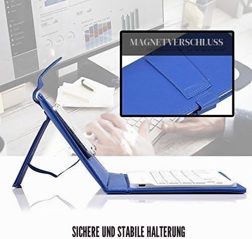 Telefon Universal Wireless Bluetooth Tastatur, Flip Magnetic Leather Travel Tragetasche mit Ständer
