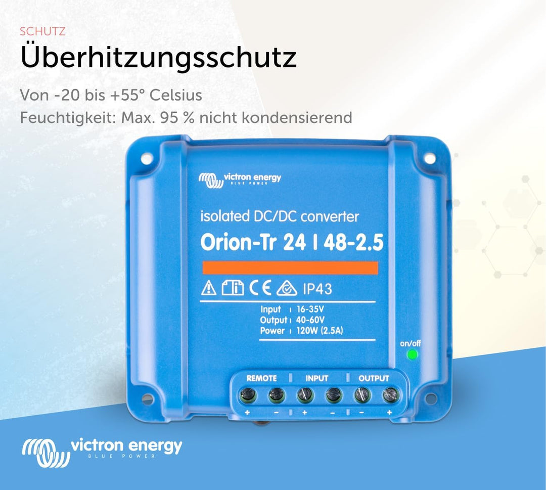 Victron Energy Orion-Tr IP43 24/48-Volt 2.5 Amp 120-Watt DC-DC Konverter, Isoliert STANDARD, STANDAR