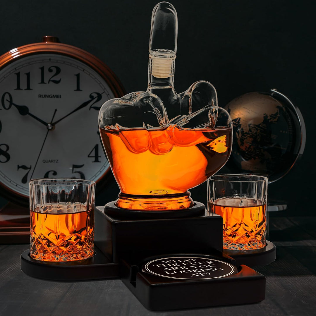 Middle Finger Decanter Funny Gift, Novelty Whiskey Decanter or use as Wine Decanter. Middle Finger G