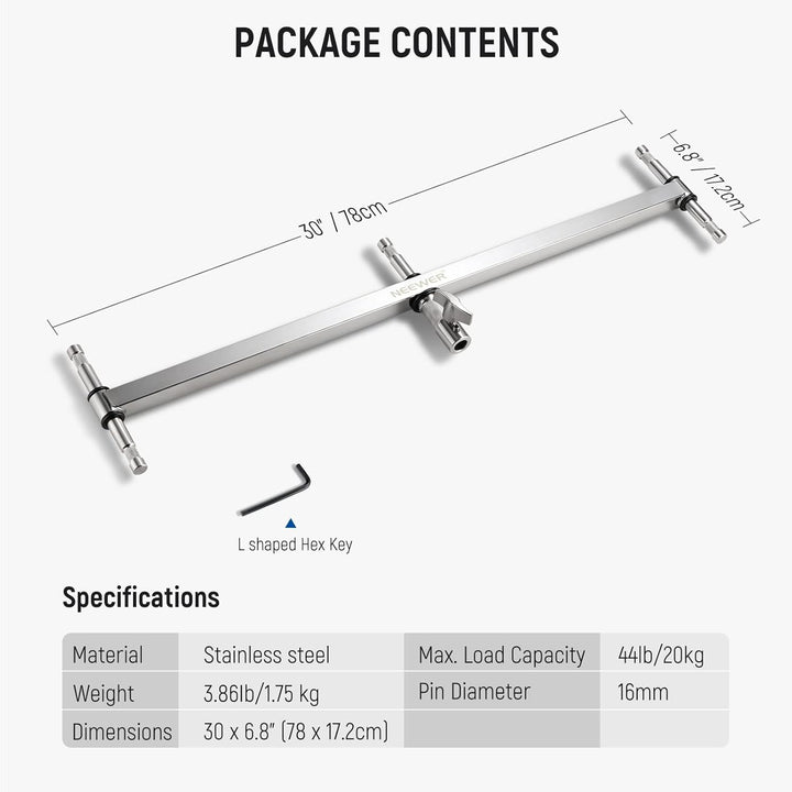 NEEWER klein Galgenarm mit Dreifach Kopf Adapter für C Stand/Lichtstativ, fünf 5/8" Mini Stiften, fü